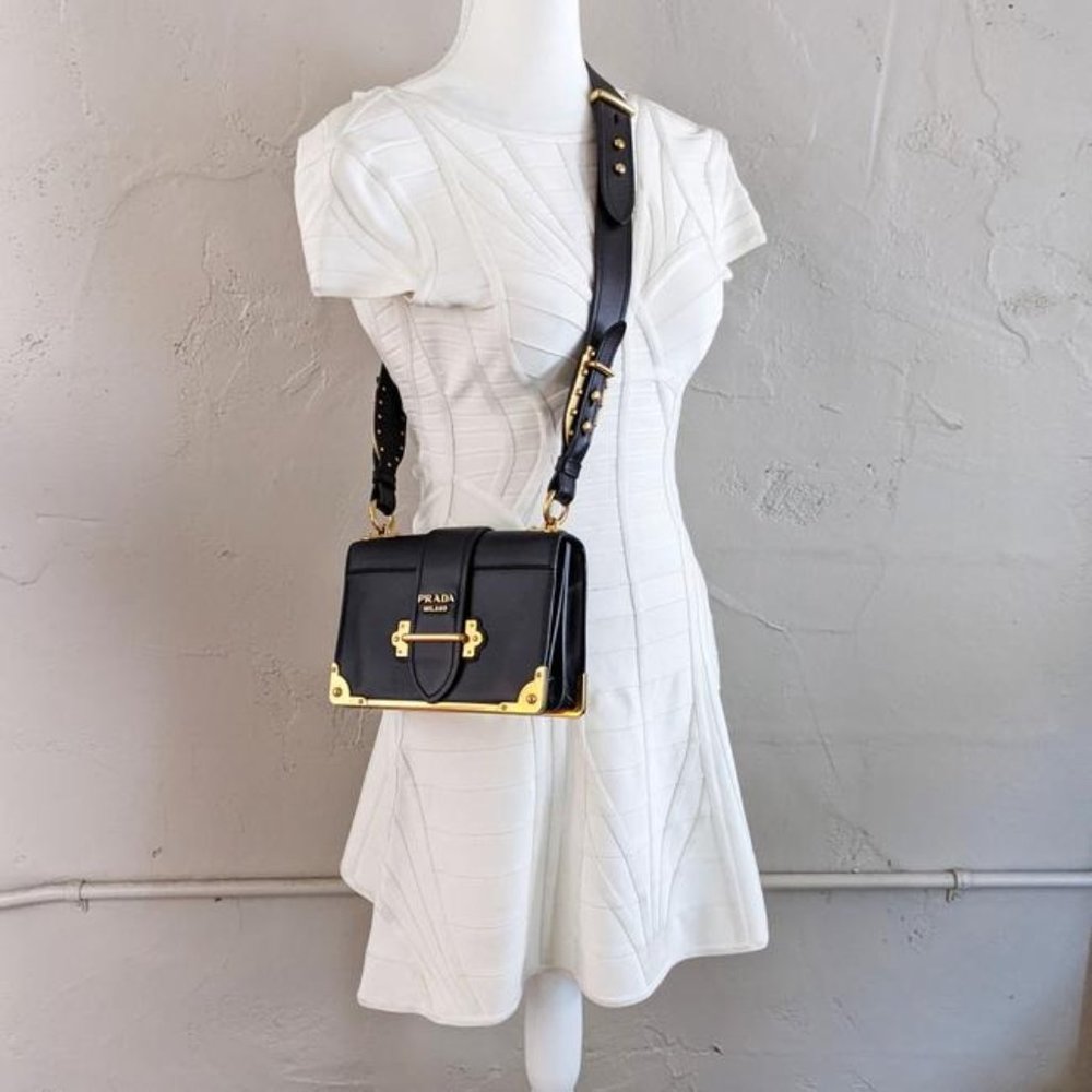 SOLD Prada Cahier Medium Black Leather Cross Body Bag - Picture 8 of 8